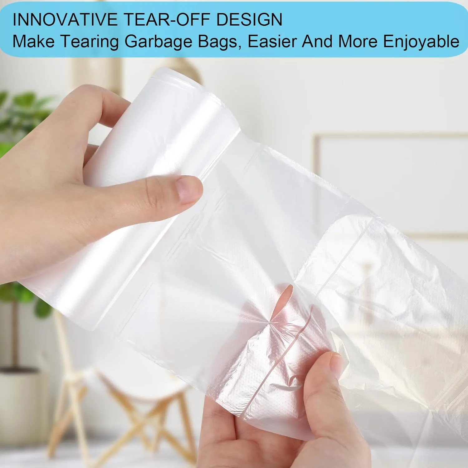 1.2 Gallon Small Trash Bags, 4.5 Liter Trash Can Liners Garbage Bags Wastebaskets Liners for Bathroom, 150 Counts Clear Bags