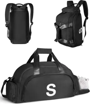 13 14 15 16 17 18 Year Old Girl Birthday Gifts, Initial Gym Bags with Shoe Compartment, Personalized Girl Duffel Bag, Monogram Kid Overnight Bags, Teen Weekend Bag (Letter S)