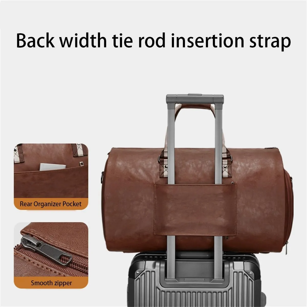 2-in-1 Travel Garment Bag Duffel/Hanging Carry on Travel Case, Convertible Foldable Garment Duffle Suit Travel Bag (Brown,50 * 28 * 30cm)