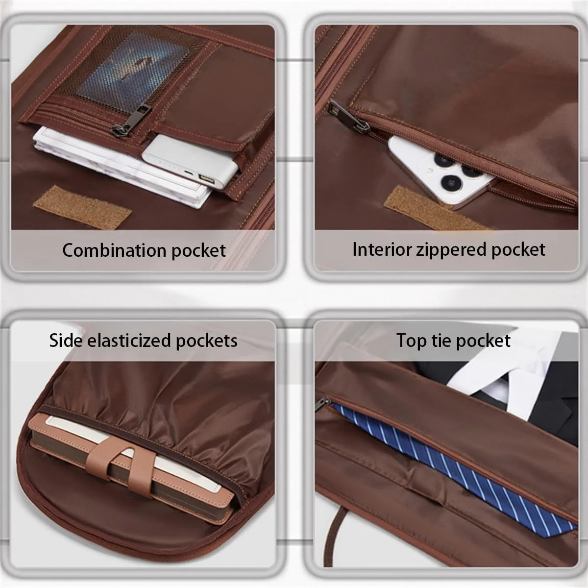 2-in-1 Travel Garment Bag Duffel/Hanging Carry on Travel Case, Convertible Foldable Garment Duffle Suit Travel Bag (Brown,50 * 28 * 30cm)