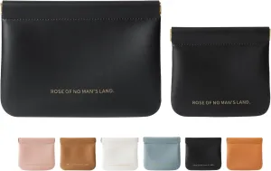 2 PCS Small Cosmetic Bag for Purse, Organosilicon Super Fiber Leather Mini Makeup Bag Coin Purse for Women, Snap Closure Travel Makeup Pouch for Lipstick Jewelry Key Change (Black)