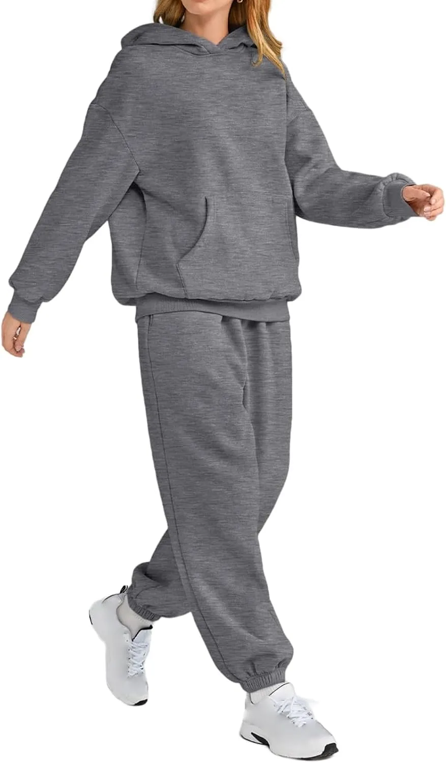 2 Piece Outfits for Women Lounge Hoodie Sweatsuit Sets Oversized Hooded Sweatshirt Fall Winter Sweatpants Tracksuit