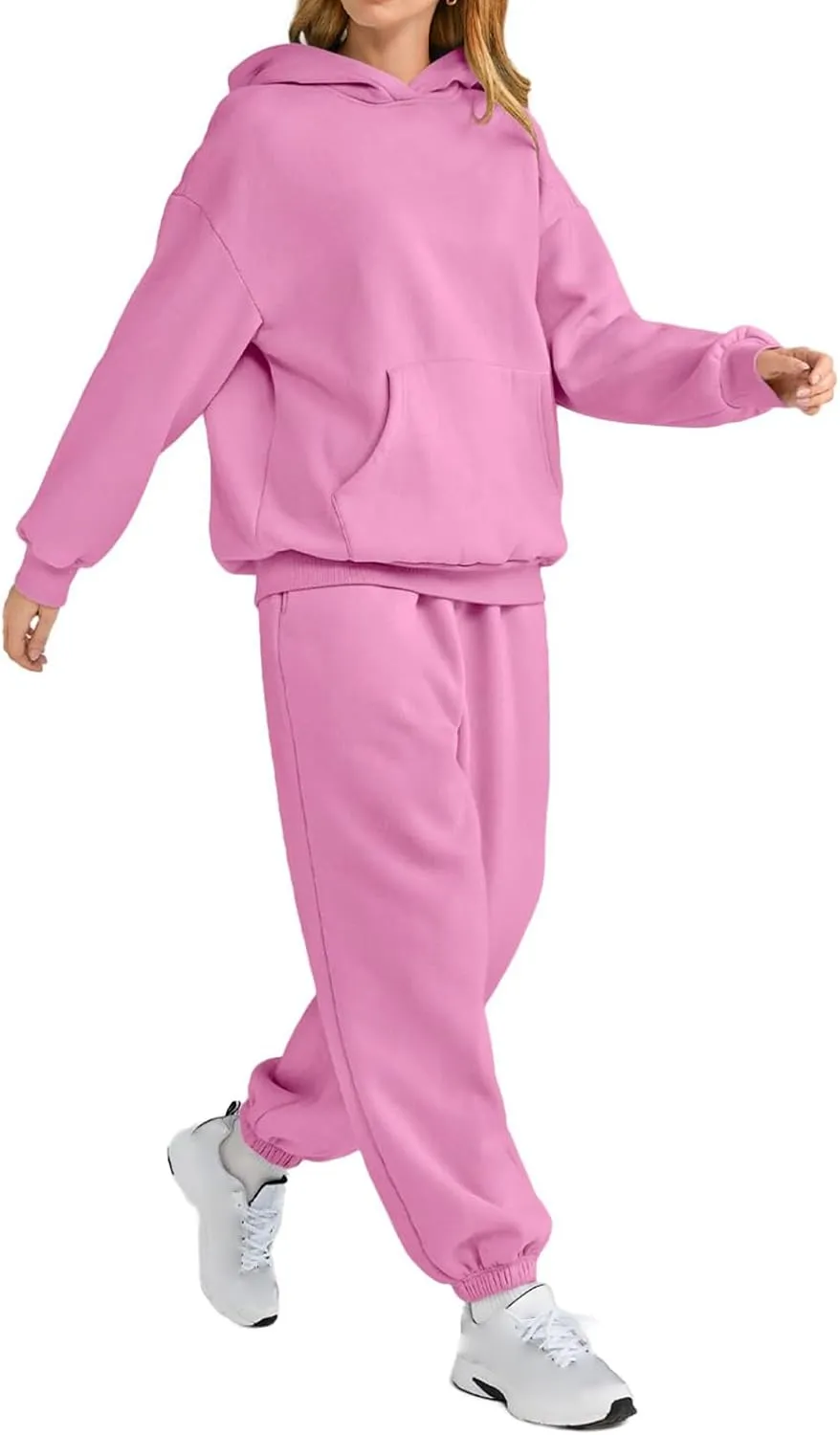 2 Piece Outfits for Women Lounge Hoodie Sweatsuit Sets Oversized Hooded Sweatshirt Fall Winter Sweatpants Tracksuit