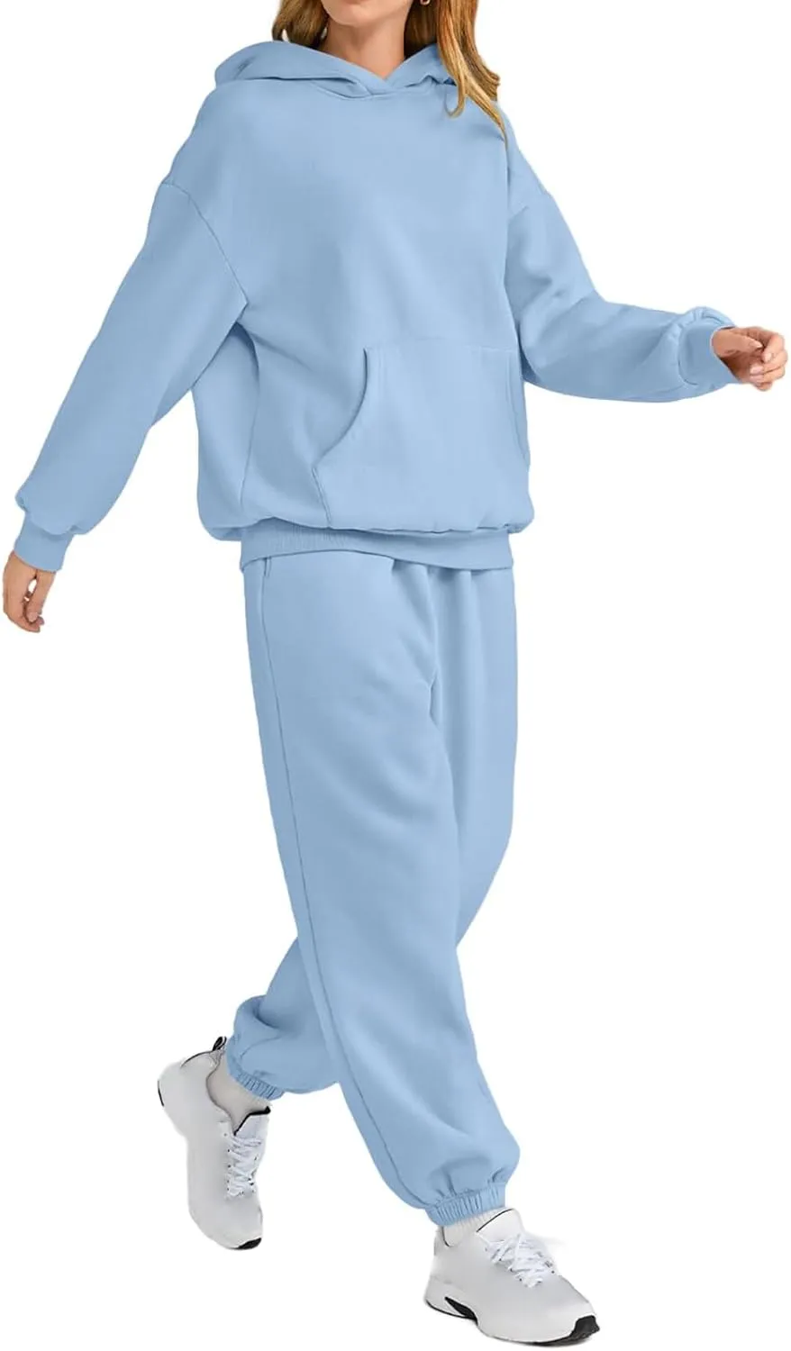 2 Piece Outfits for Women Lounge Hoodie Sweatsuit Sets Oversized Hooded Sweatshirt Fall Winter Sweatpants Tracksuit