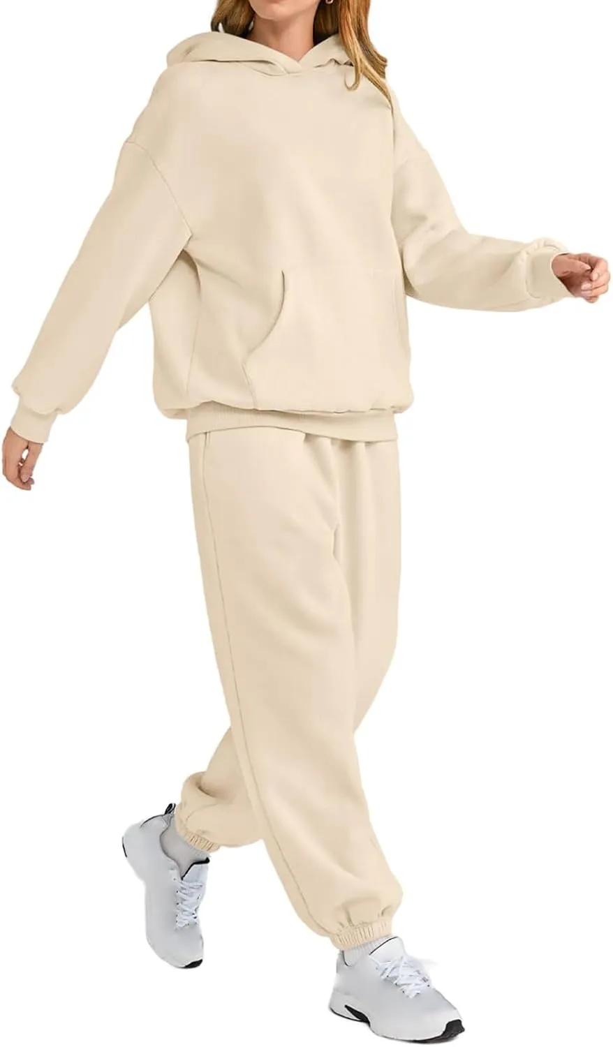 2 Piece Outfits for Women Lounge Hoodie Sweatsuit Sets Oversized Hooded Sweatshirt Fall Winter Sweatpants Tracksuit