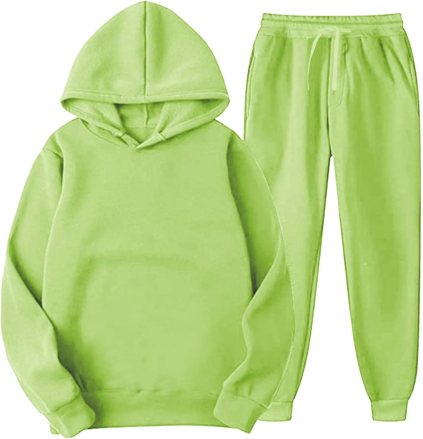 2 Piece Sweatsuit Set Women Oversized Long Sleeve Hoodie Pullover Sweatshirts with Tracksuit Jogger Sweatpants 2024
