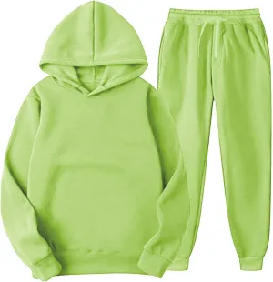 2 Piece Sweatsuit Set Women Oversized Long Sleeve Hoodie Pullover Sweatshirts with Tracksuit Jogger Sweatpants 2024