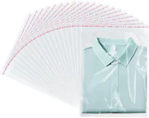 200 Pcs Shirt Bags, 10x13 Inches Plastic Clear Bags for Packaging, Resealable Clear Cellophane Bags for Clothes, T-shirts, Pants, Scarf