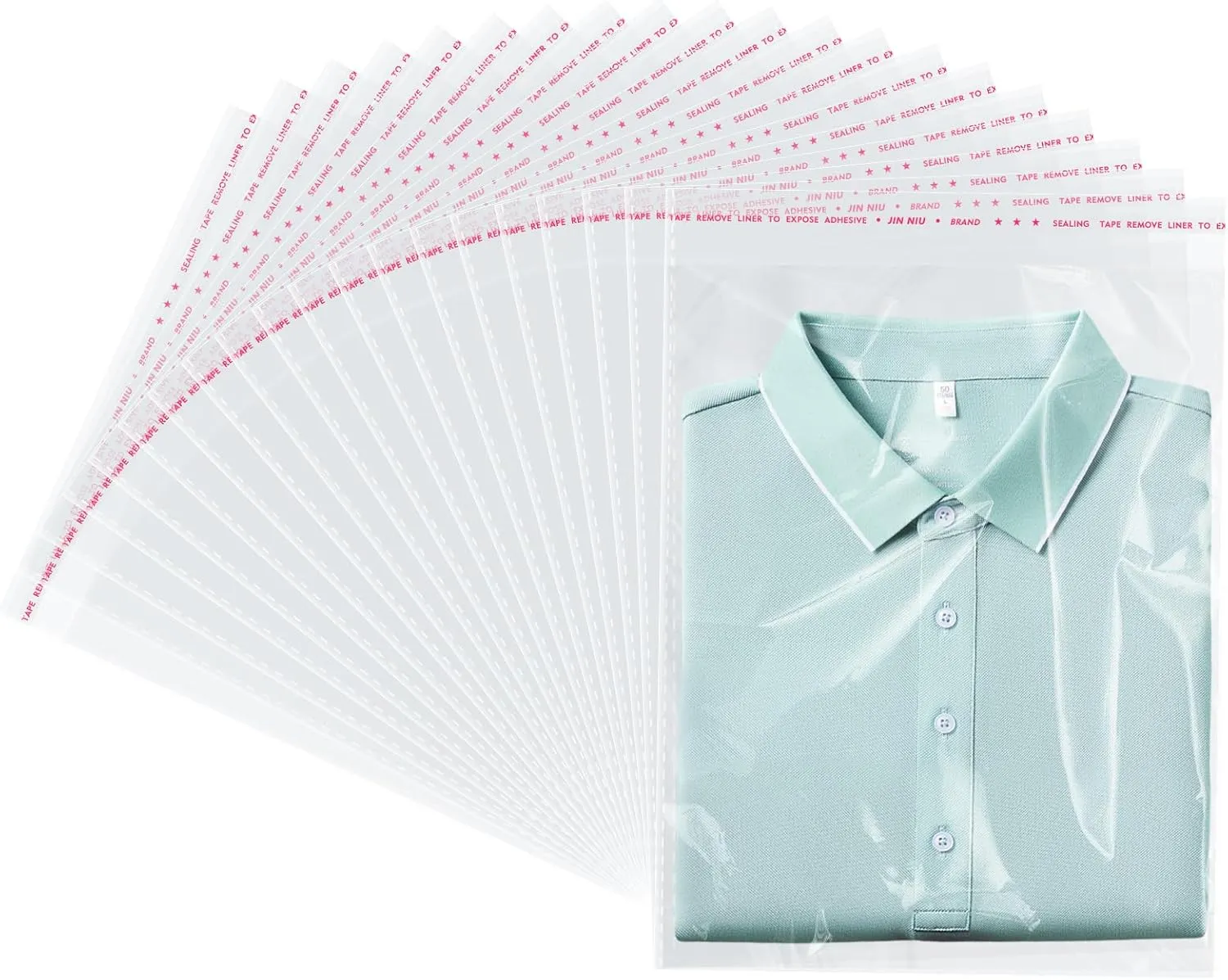 200 Pcs Shirt Bags, 10x13 Inches Plastic Clear Bags for Packaging, Resealable Clear Cellophane Bags for Clothes, T-shirts, Pants, Scarf