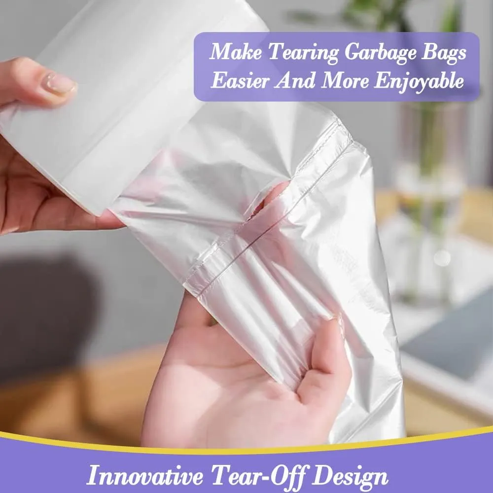3 Gallon 180pcs Small Clear Trash Bags(Fit 2.6-3.2 Gal) Plastic Strong Clear Garbage Bags,Bathroom Trash Can Bin Liners,Waste Basket Liner,Fit 10-13 Liter, 2.5-2.6 Gallon,3.2Gallon(3-Clear180)