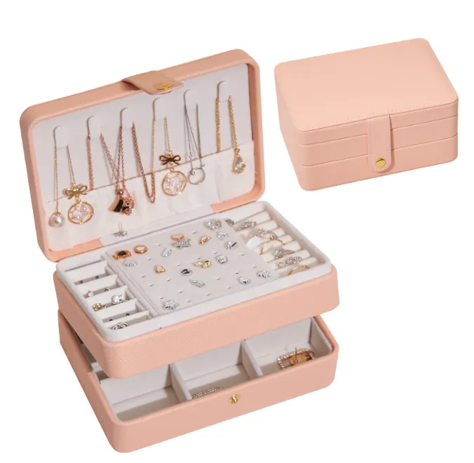 3-layer Luxury Jewelry Box, Travel Portable Jewelry Case