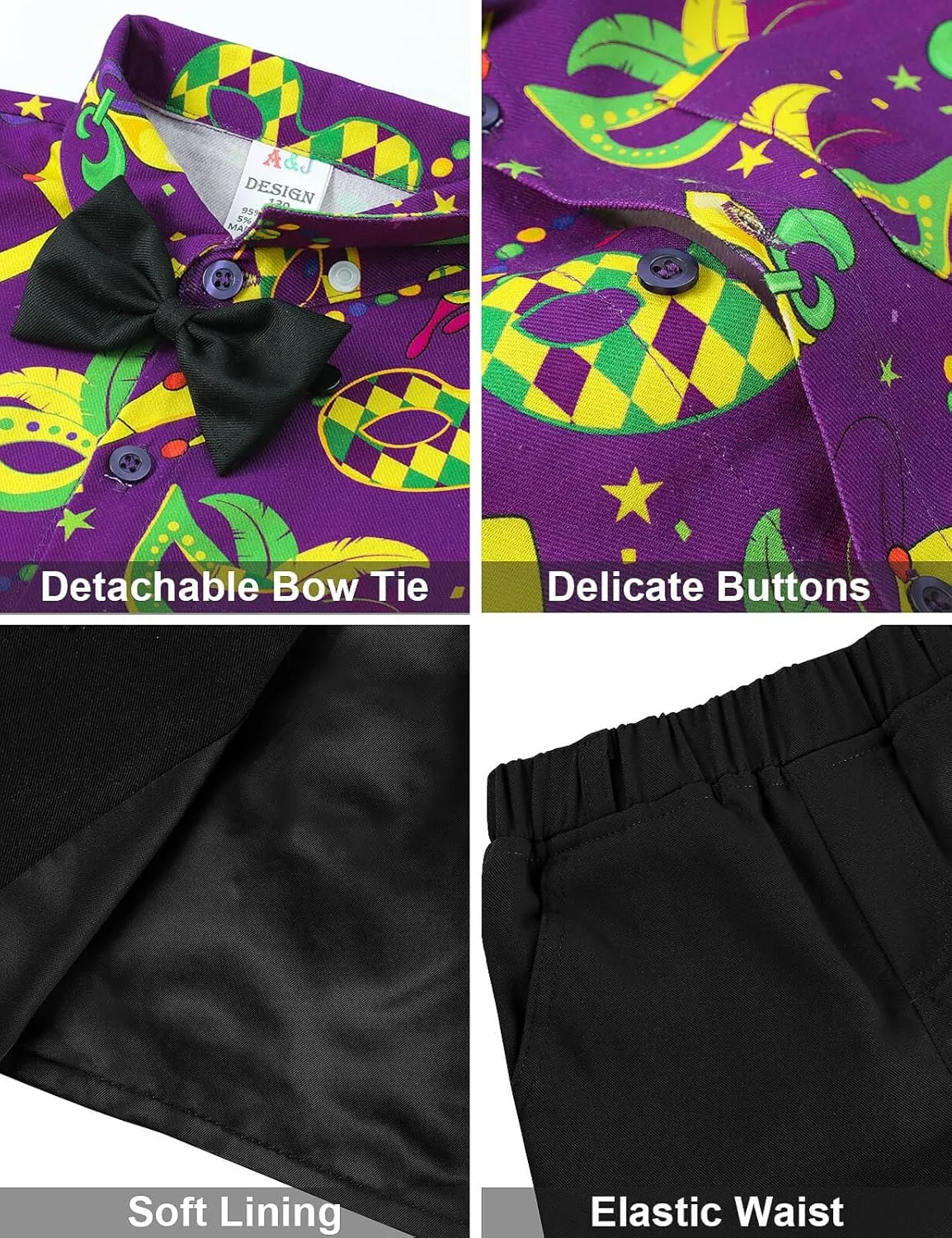 A&J DESIGN Baby Toddler Boys Gentleman Suit Set, 3pcs Outfits Shirts & Vest & Pants