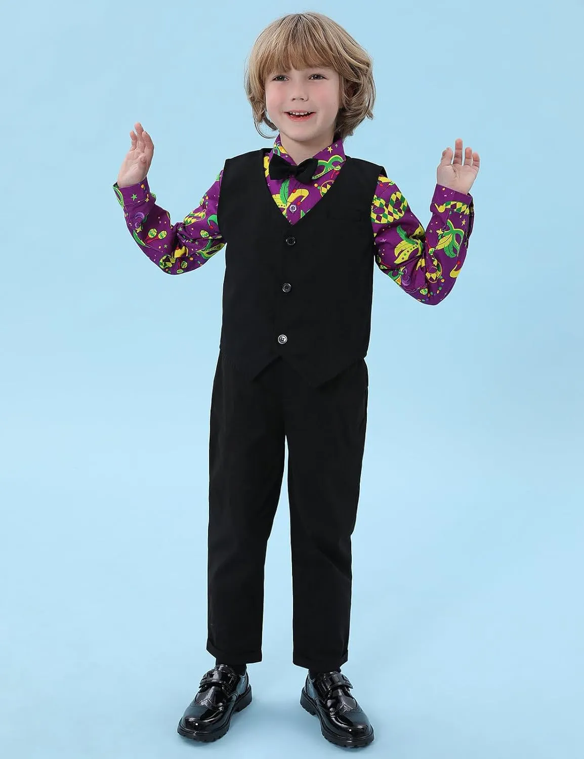 A&J DESIGN Baby Toddler Boys Gentleman Suit Set, 3pcs Outfits Shirts & Vest & Pants