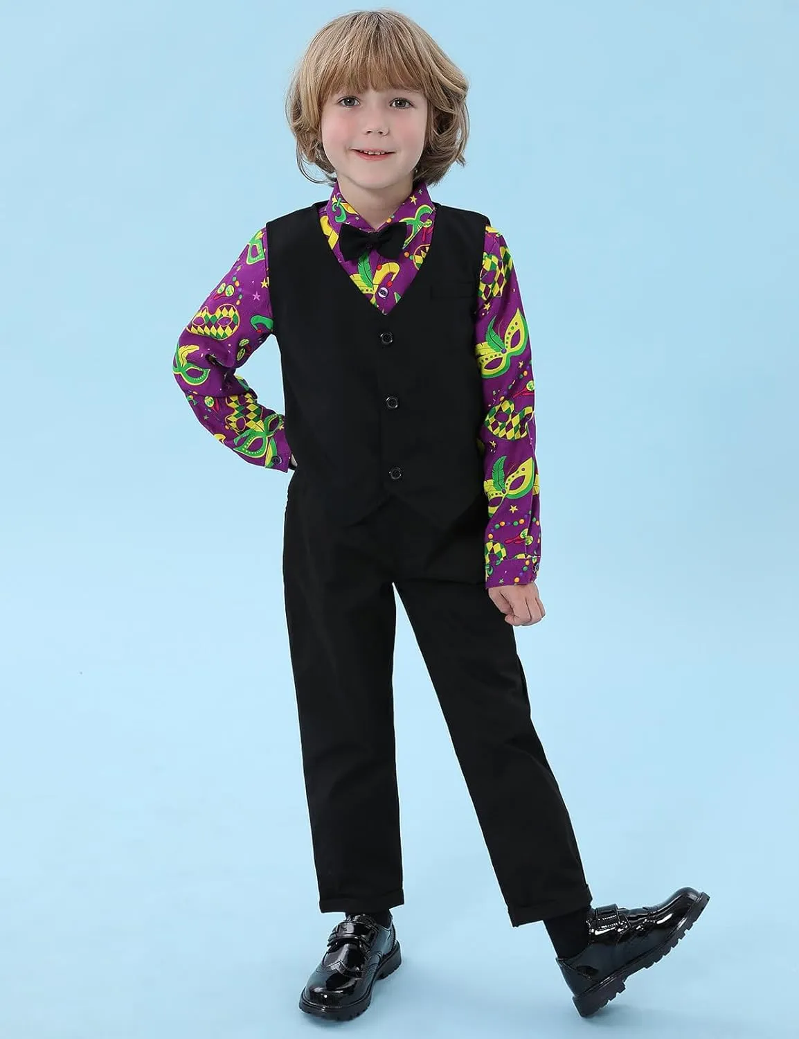 A&J DESIGN Baby Toddler Boys Gentleman Suit Set, 3pcs Outfits Shirts & Vest & Pants
