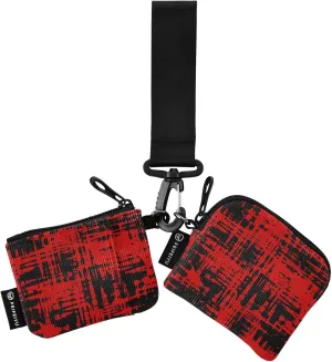 Abstract Red Black Wristlet Keychain Wallets for Women Portable Small Coin Purse