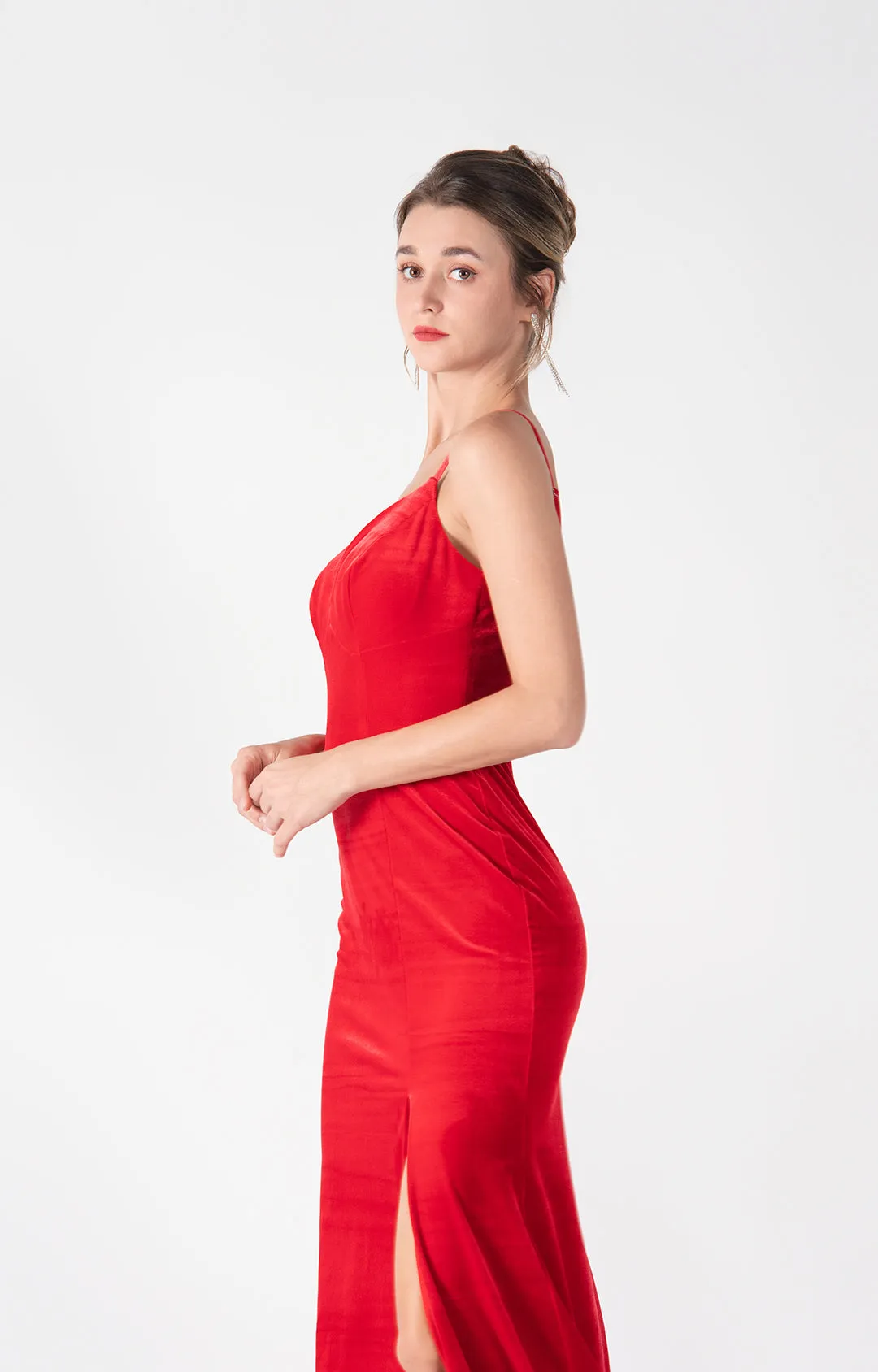 Adjustable Straps Side Slit Warp Hip Mermaid