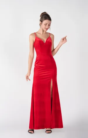 Adjustable Straps Side Slit Warp Hip Mermaid