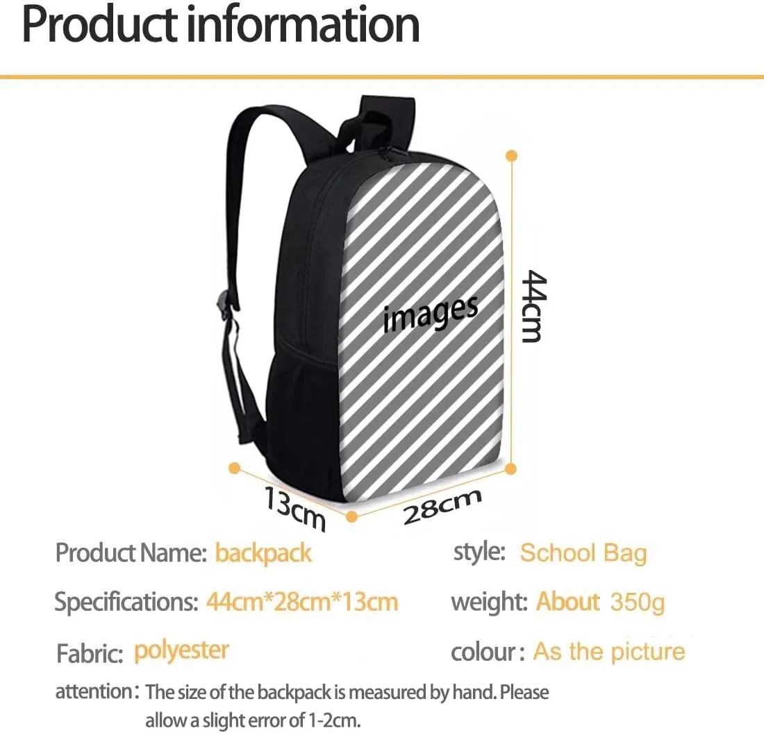 AFPANQZ Kids Backpack 3 Pieces Set Large Capacity School Bags with Heat Insulated Lunch Bags Small Pencil Bags 3 Pack