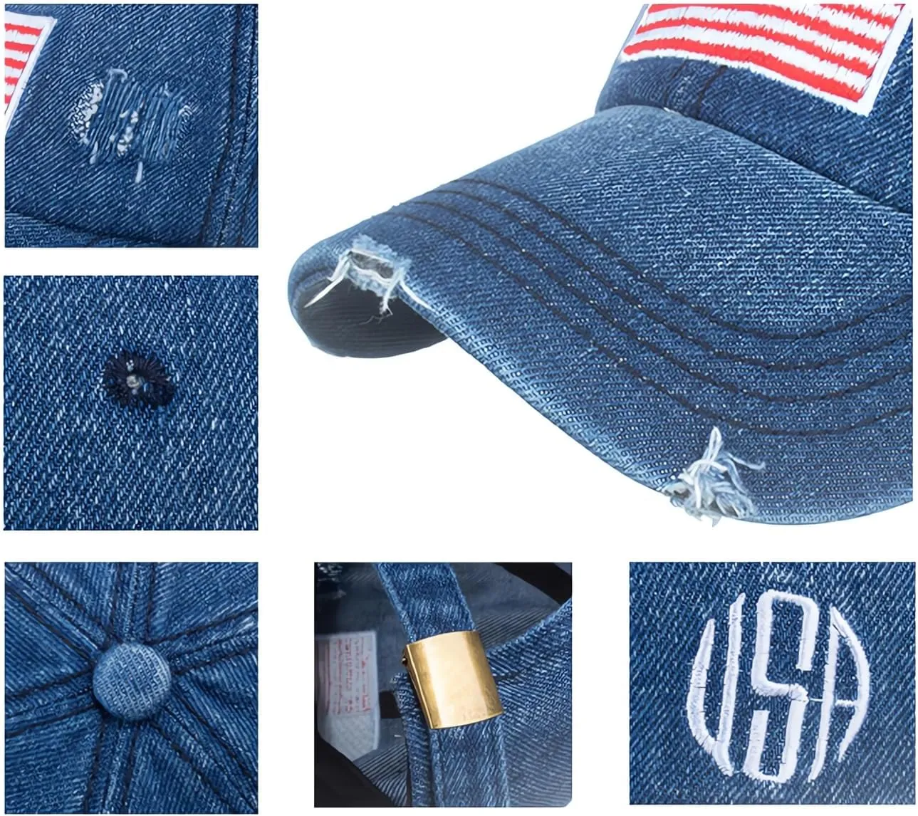 American Flag Baseball Caps Embroiderred USA Flag Patriotic Dad Hat Adjustable Trucker Hats for Men Women