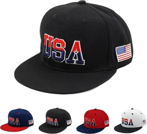 American Flag Baseball Caps Embroiderred USA Flag Patriotic Dad Hat Adjustable Trucker Hats for Men Women