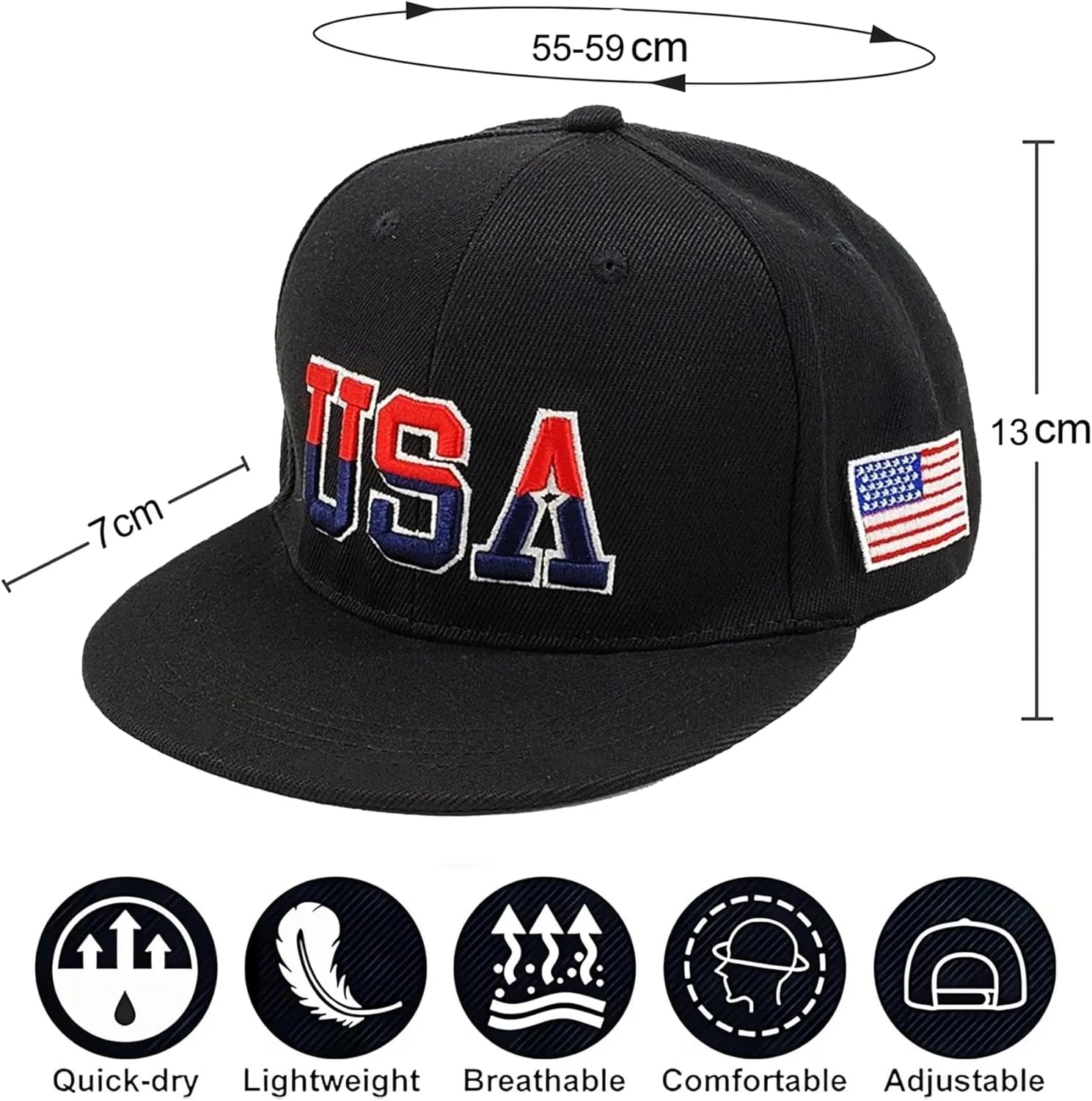 American Flag Baseball Caps Embroiderred USA Flag Patriotic Dad Hat Adjustable Trucker Hats for Men Women