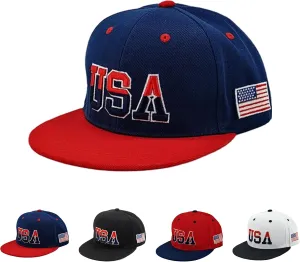 American Flag Baseball Caps Embroiderred USA Flag Patriotic Dad Hat Adjustable Trucker Hats for Men Women