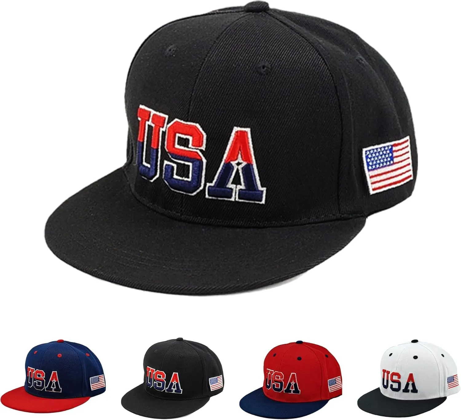 American Flag Baseball Caps Embroiderred USA Flag Patriotic Dad Hat Adjustable Trucker Hats for Men Women