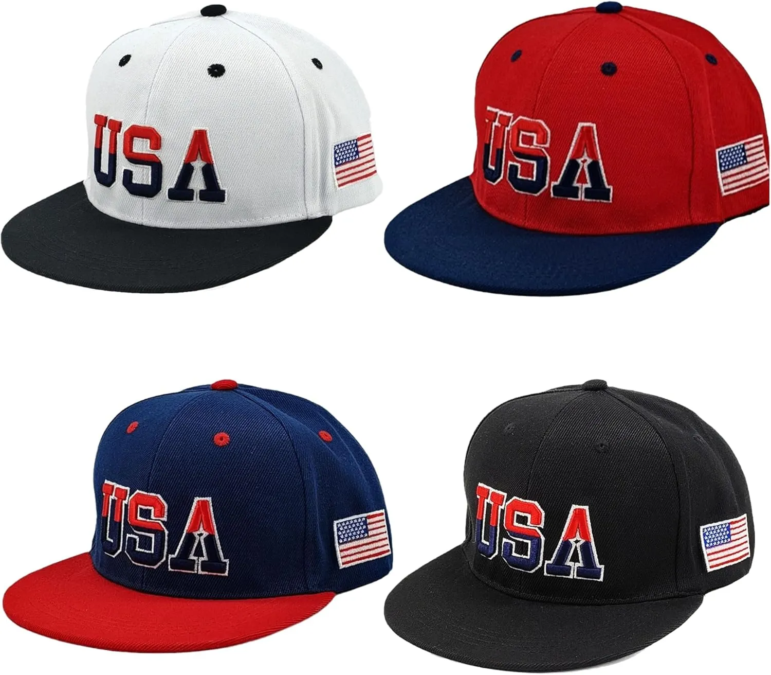American Flag Baseball Caps Embroiderred USA Flag Patriotic Dad Hat Adjustable Trucker Hats for Men Women