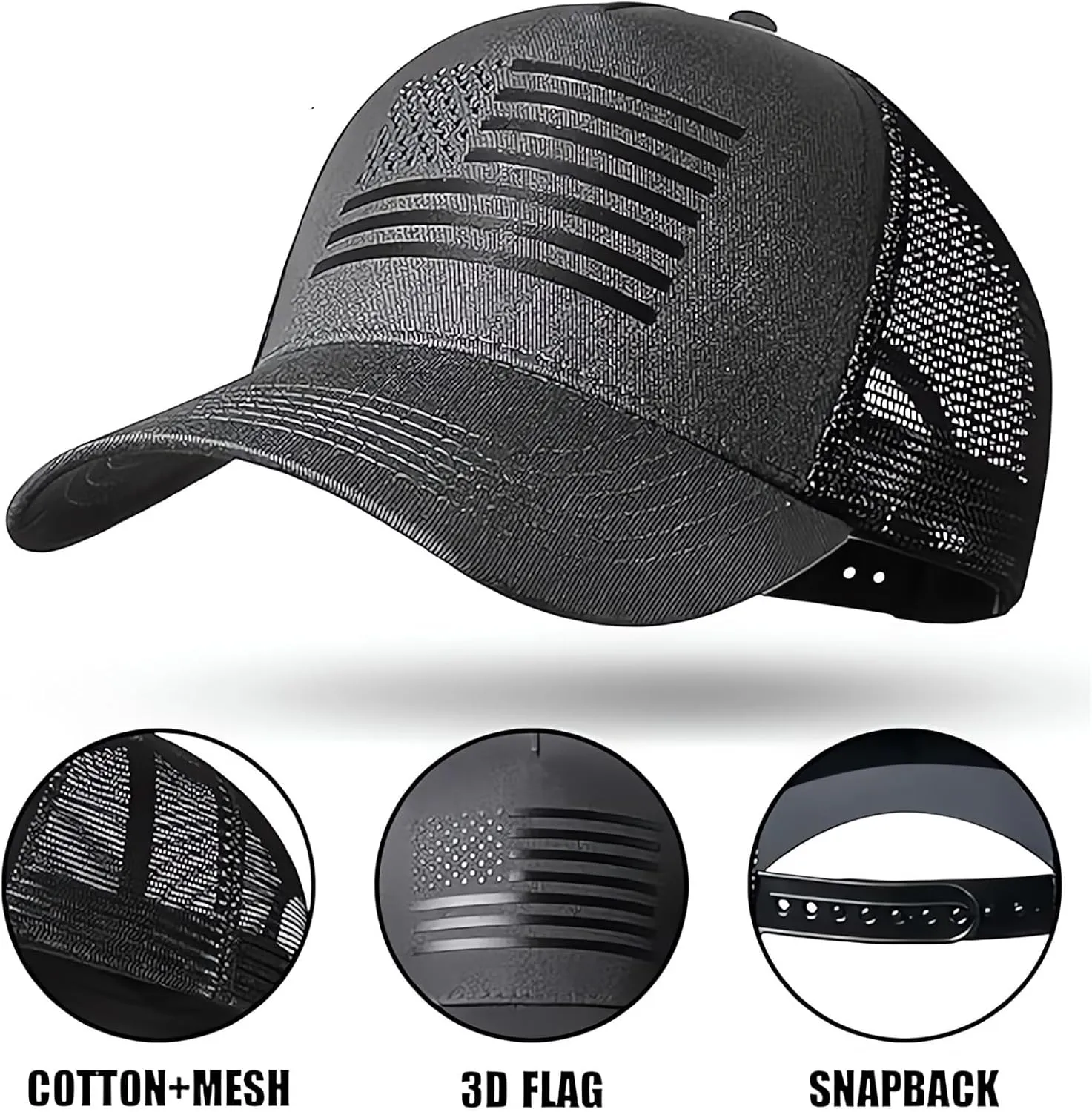 American Flag Baseball Caps Embroiderred USA Flag Patriotic Dad Hat Adjustable Trucker Hats for Men Women