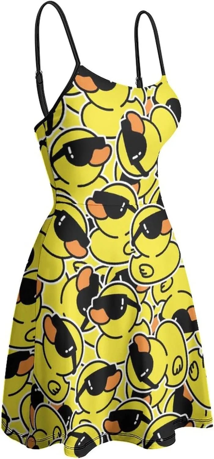 AMRANDOM Women's 2023 Summer Casual Sleeveless Crew Neck Beach Dress