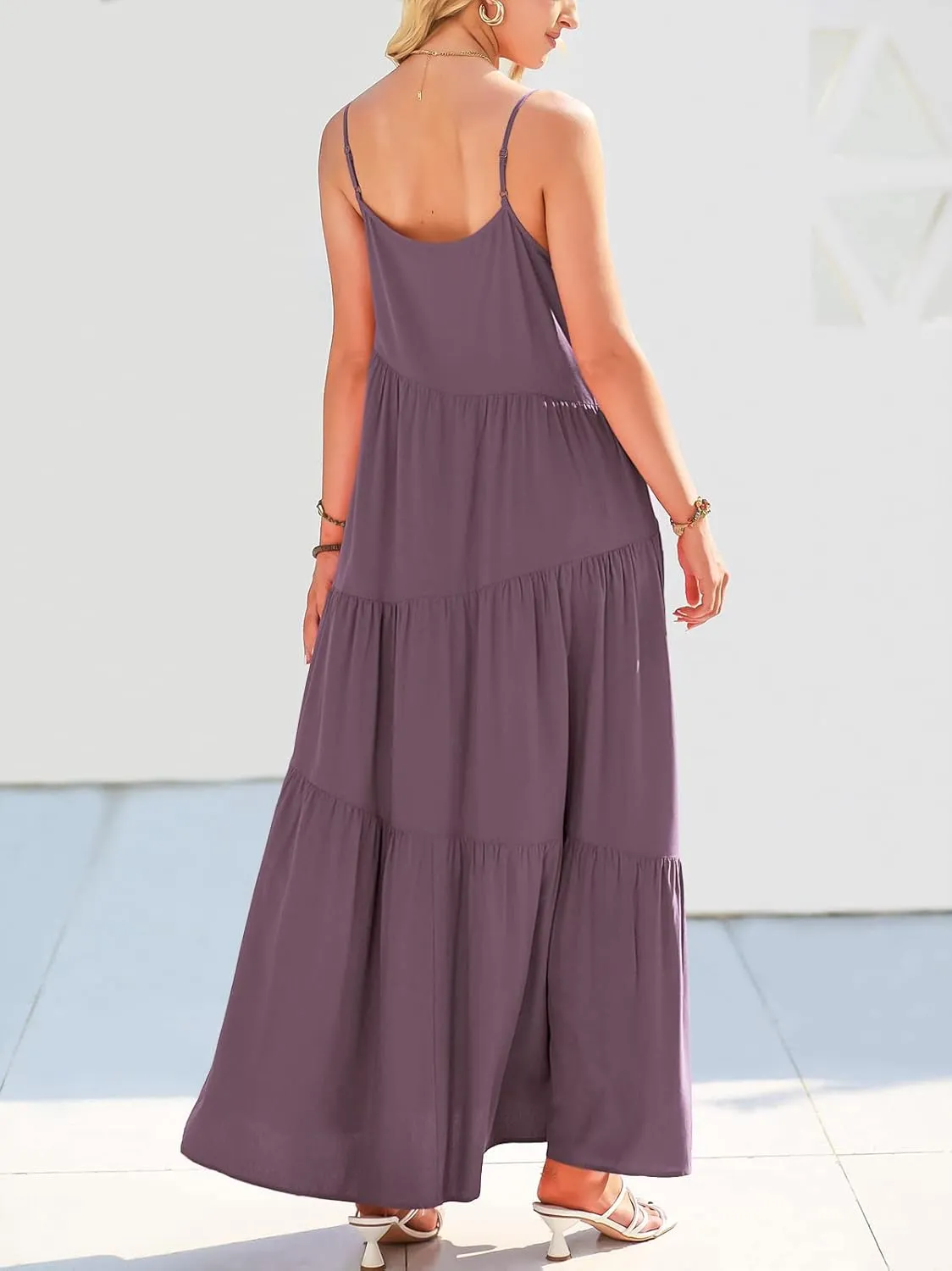 ANRABESS Women Summer Casual Loose Sleeveless Sundress Spaghetti Strap Flowy Boho Linen Beach Vacation Maxi Long Dress