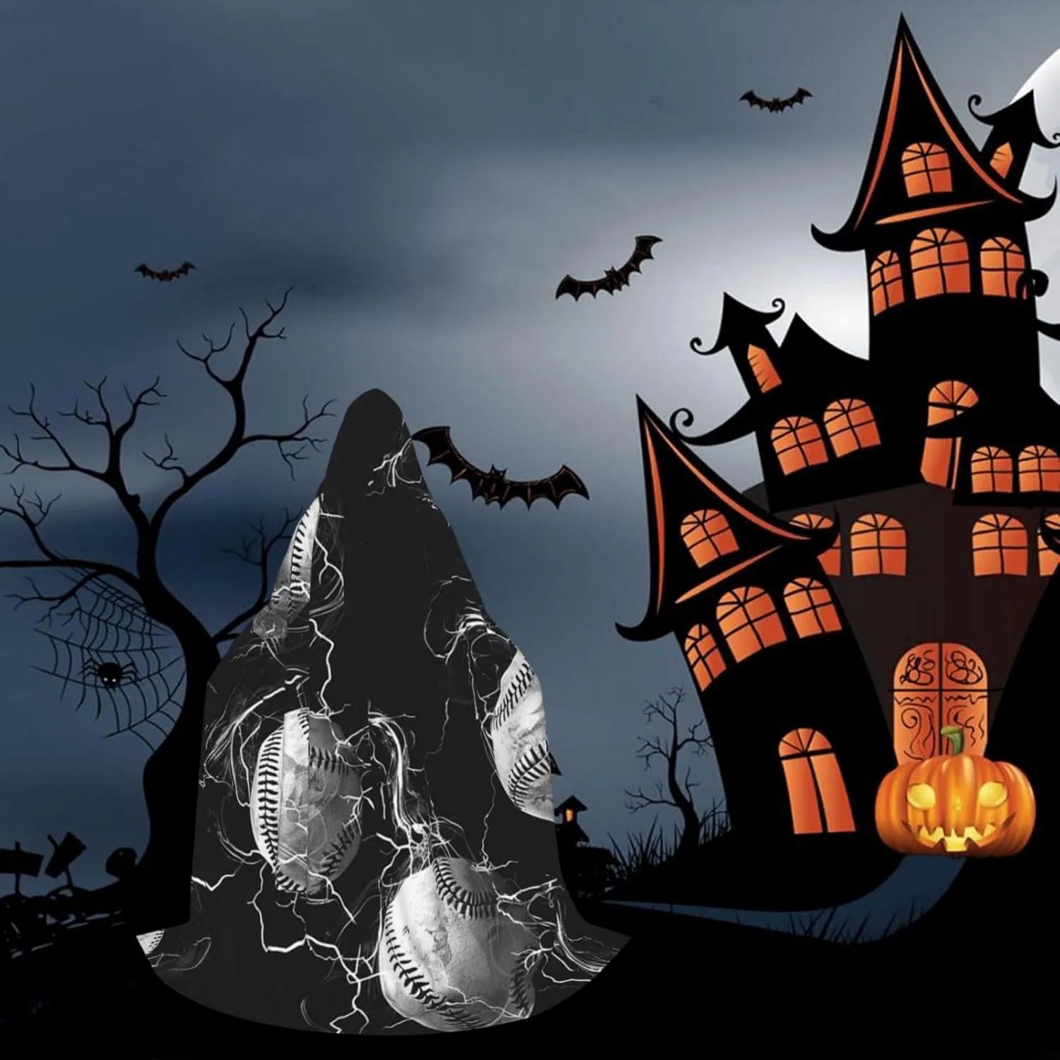 Basketball Halloween Cape For Teenagers, Hooded Cloak Long Cape Costume Cloak For Party Or Cosplay