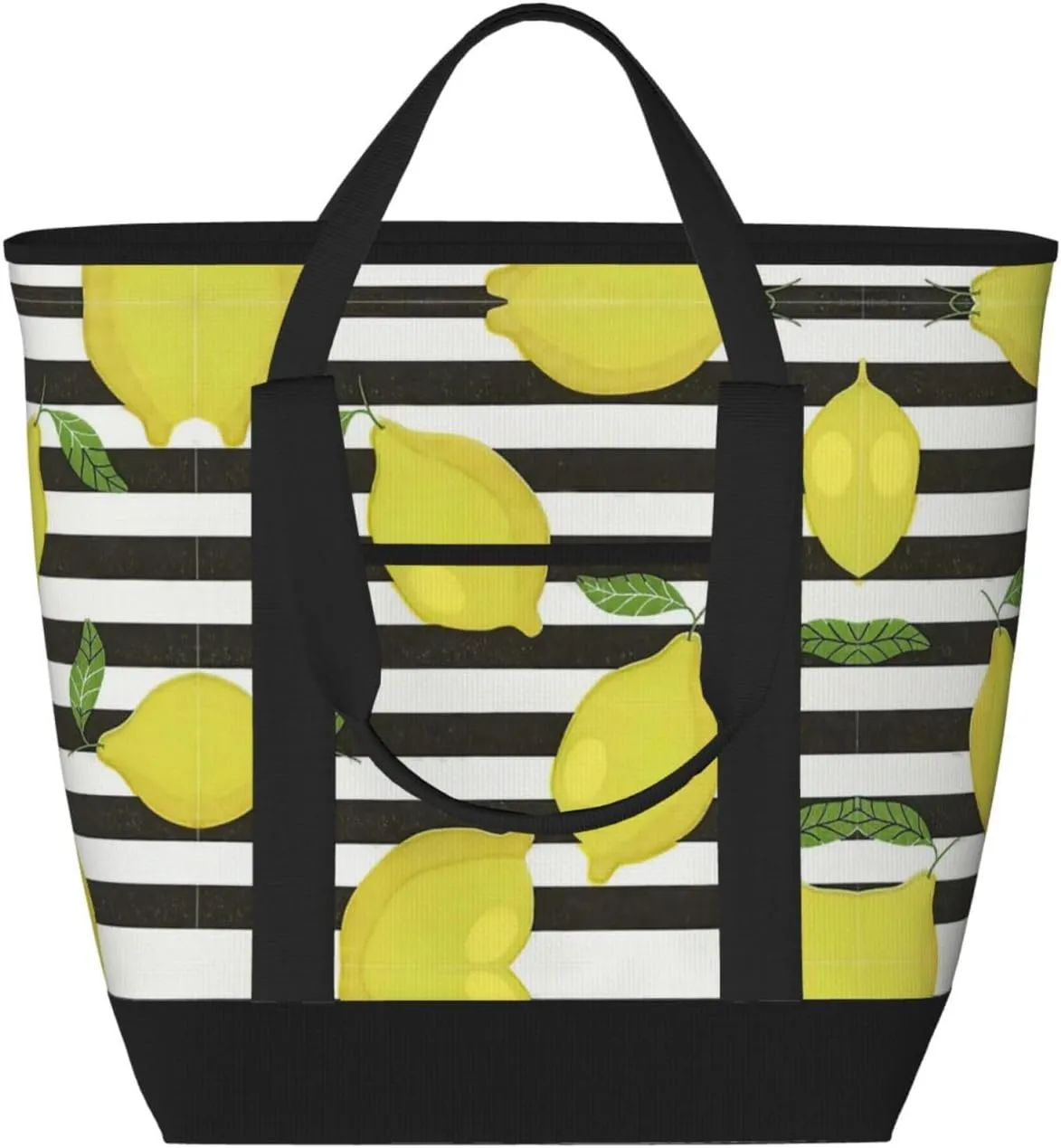 blue stripe and Lemon Women's tote bags and reusable women's beach bags are suitable for travel insulation and cooling bags.