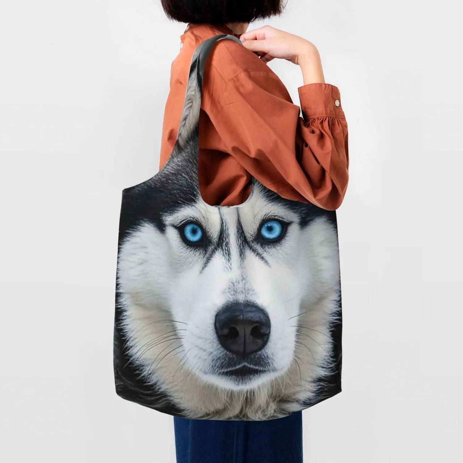 Canvas Tote Bag Reusable Grocery Bags Lightweight Handbag Cartoon Giraffe Tote Bag for Shopping Cloth Bags