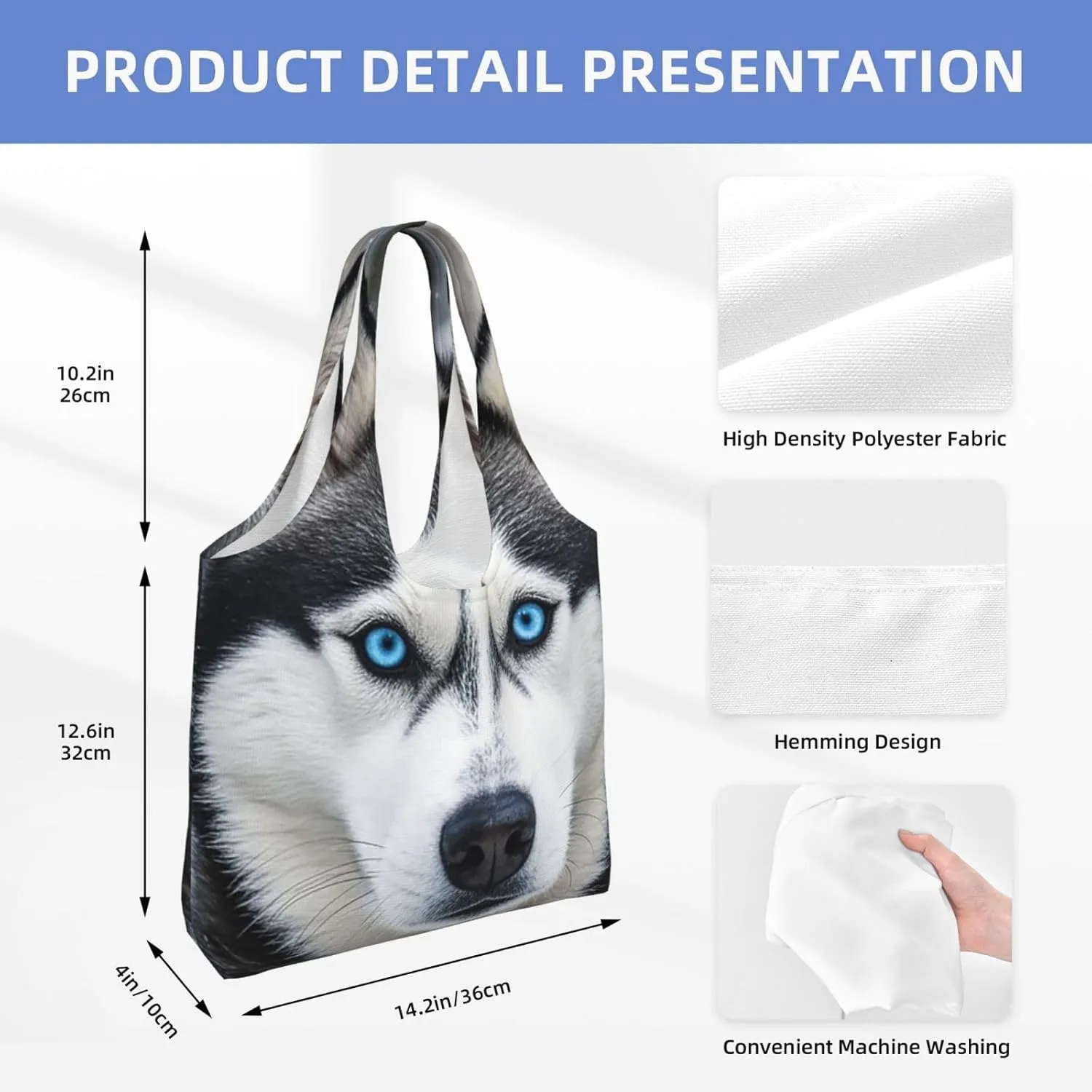 Canvas Tote Bag Reusable Grocery Bags Lightweight Handbag Cartoon Giraffe Tote Bag for Shopping Cloth Bags