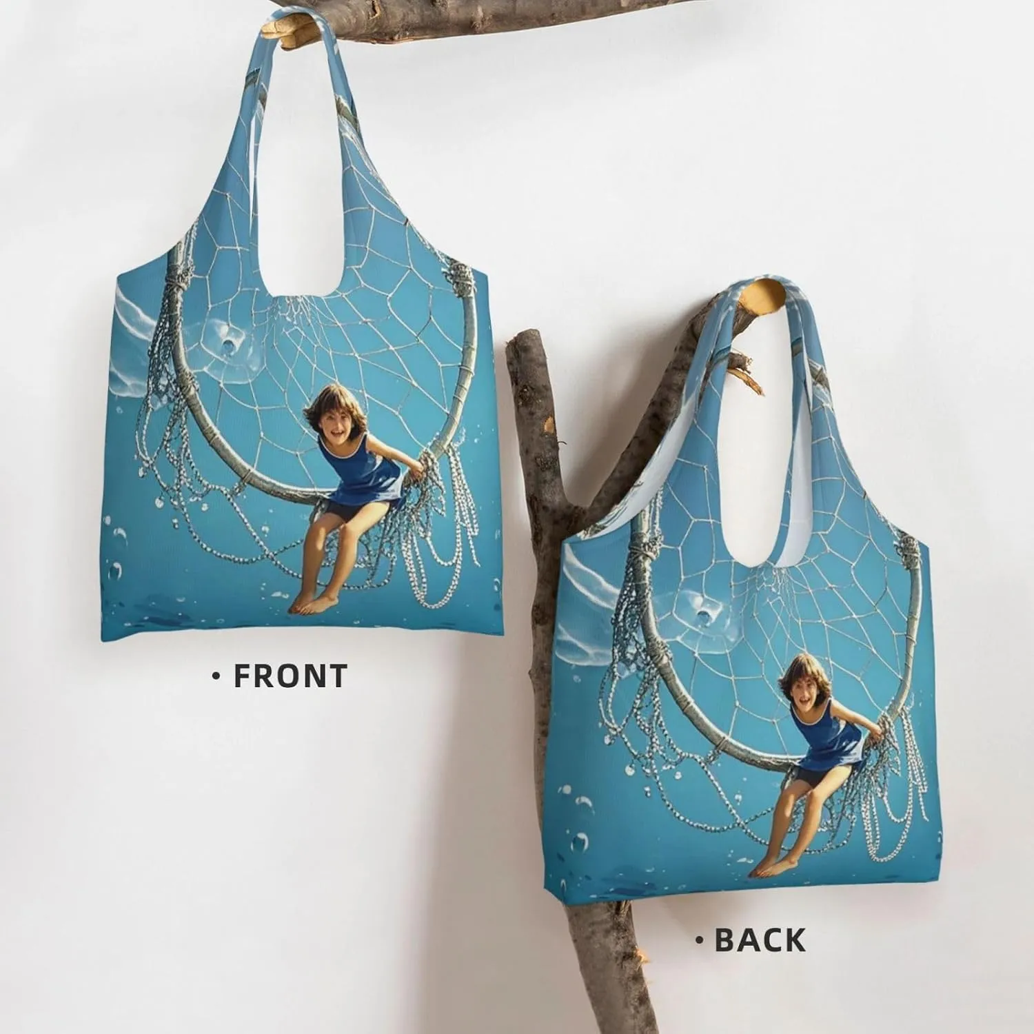 Canvas Tote Bag Reusable Grocery Bags Lightweight Handbag Color butterfly flower Tote Bag for Shopping Cloth Bags