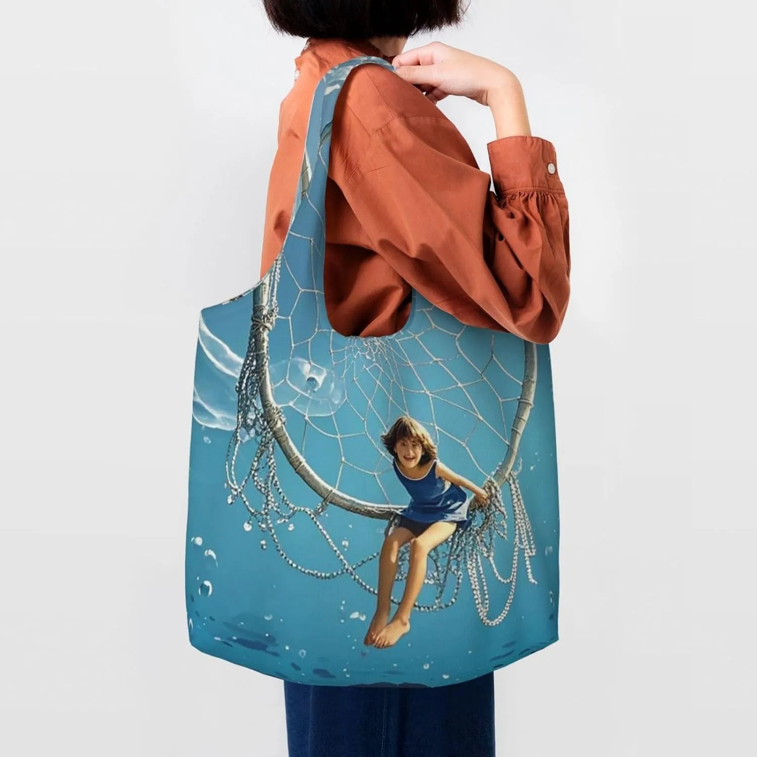 Canvas Tote Bag Reusable Grocery Bags Lightweight Handbag Color butterfly flower Tote Bag for Shopping Cloth Bags