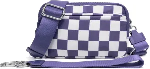 Checkered Wristlet Wallets Small Crossbody Bags Waterproof Chest Purse for Travel Credit Card Phone Organizer