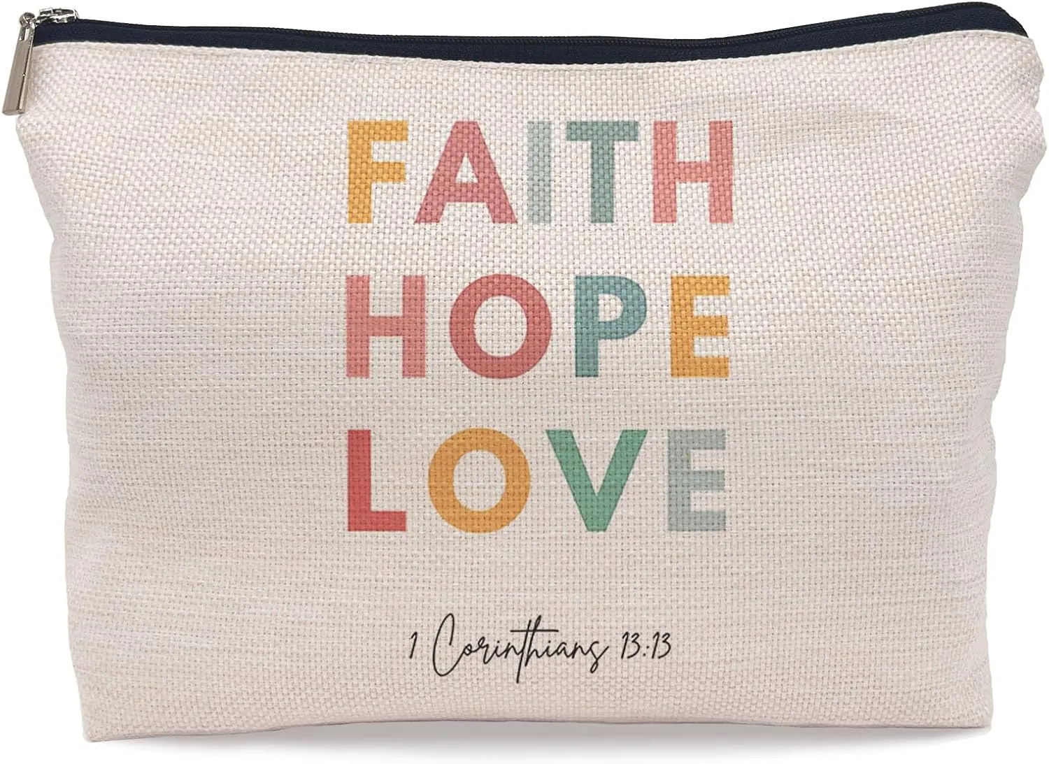 Christian Gifts for Women Faith, Christian Inspirational Makeup Bag Cosmetic Bags for Women, Religious Bible Verse Small Makeup Cosmetic Bag for Purse, 1 Corinthians 13:13 Faith Hope Love