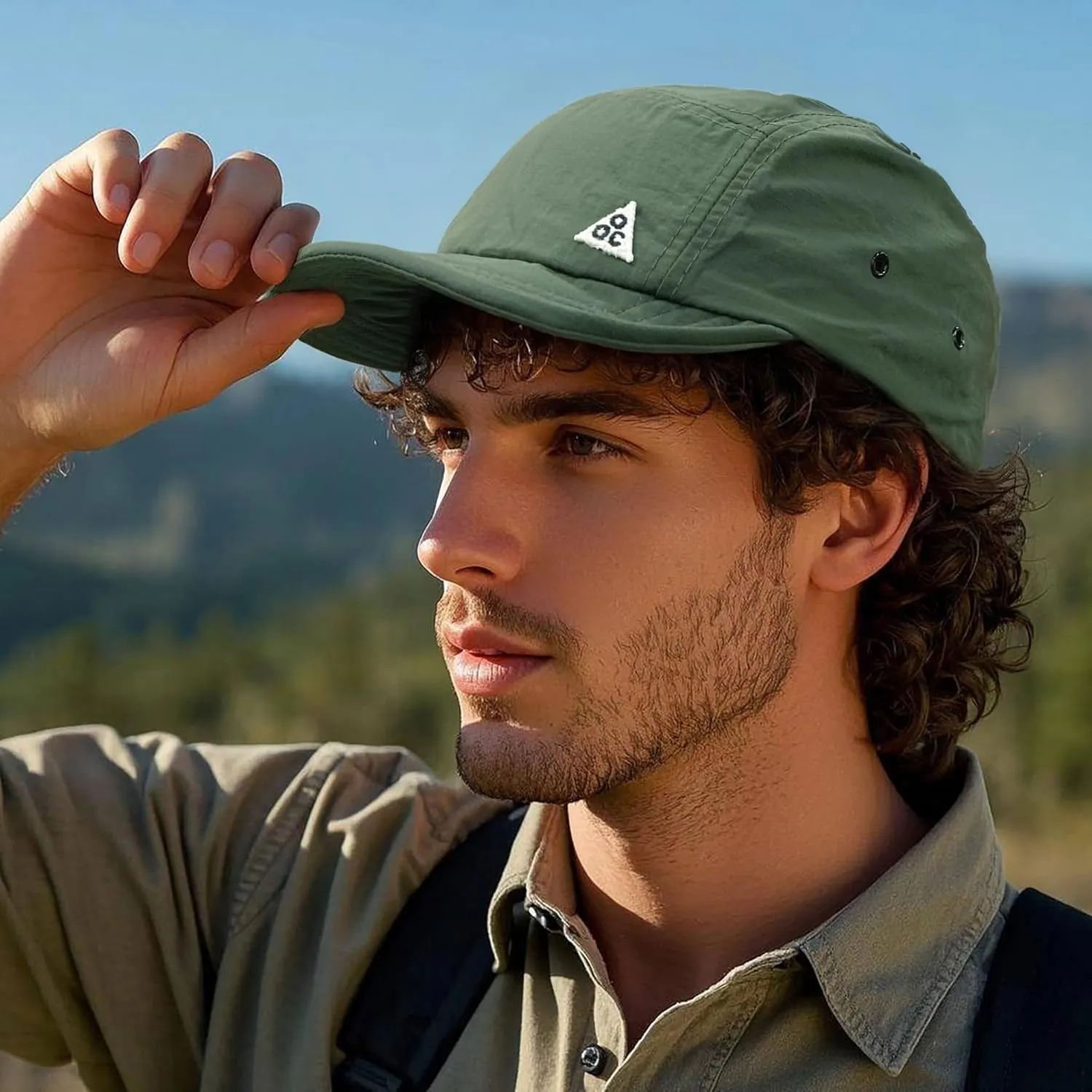 Clakllie 5 Panel Hat for Women Men Waterproof Flat Bill Hats Short Brim Baseball Cap Unstructured Golf Dad Hats Trucker Cap