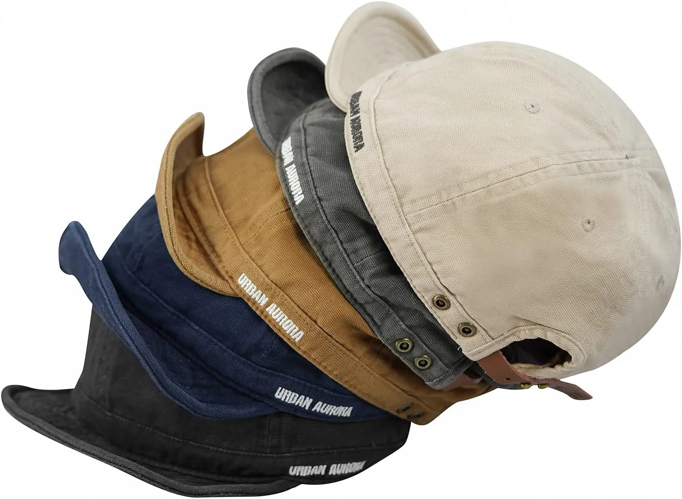 Clakllie Short Brim Baseball Cap for Men Retro Flat Bill Hats Unstructured Moisture Wicking Cotton Hat Trendy Dad Cap