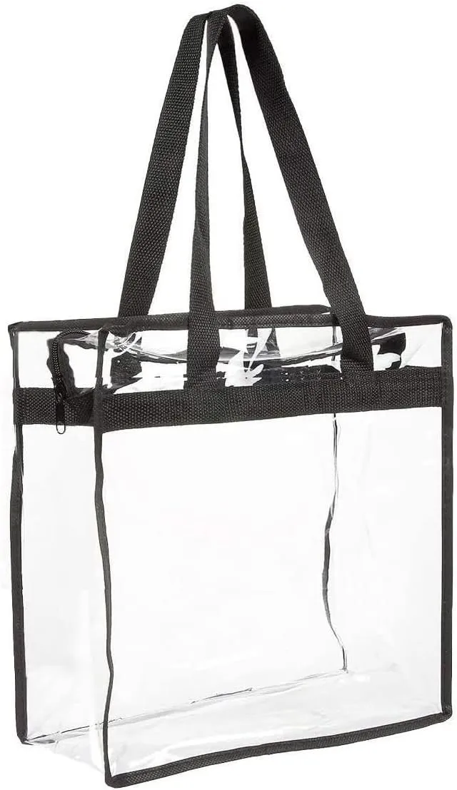 Clear Tote Bag, Stadium Approved Transparent Security Travel Gym See Through Bag, 30 * 30 * 10cm
