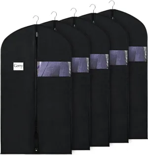 Clothes Cover 40'' Hanging Garment Suit Bag for Clothing Storage for Costume Jackets Gown Suit Bags (Color : Black, Size : 5pcs)