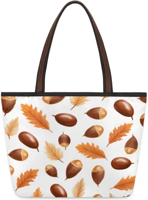 Cute American Football Striped Tote Bag with Zipper 15 Inch Canvas Tote Bag for Women Shoulder Handbag