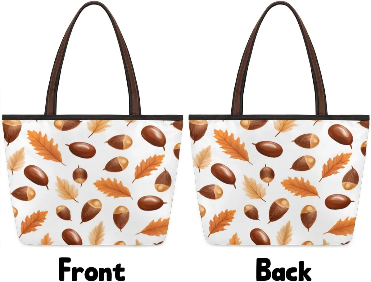 Cute American Football Striped Tote Bag with Zipper 15 Inch Canvas Tote Bag for Women Shoulder Handbag