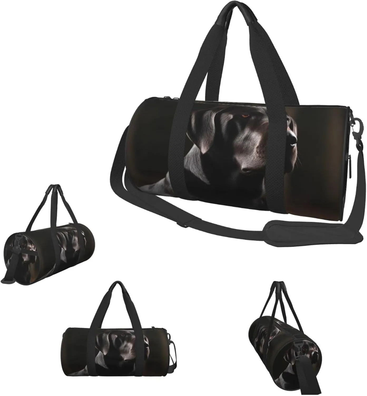 Duffle Bags Black Labrador Gym Bag for Men Women Waterproof Travel Duffle Bags Convertible Carry on Garment Bag for Travel Sports