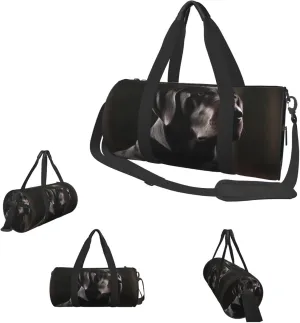 Duffle Bags Black Labrador Gym Bag for Men Women Waterproof Travel Duffle Bags Convertible Carry on Garment Bag for Travel Sports