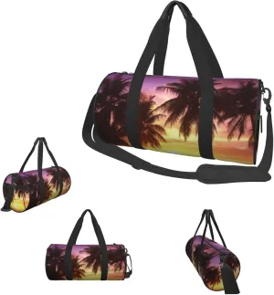 Duffle Bags Palm Trees at Sunset Gym Bag for Men Women Waterproof Travel Duffle Bags Convertible Carry on Garment Bag for Travel Sports