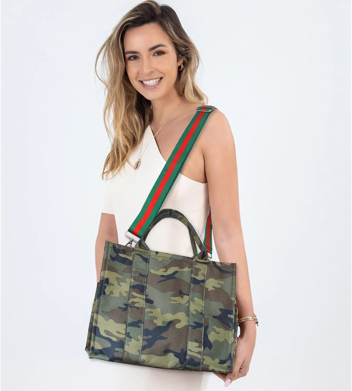 Dyalsa Tote Bags for Women, Canvas Handbag Tote Purse Crossbody Bags with Zip Medium Shoulder Bags for Work and Travel