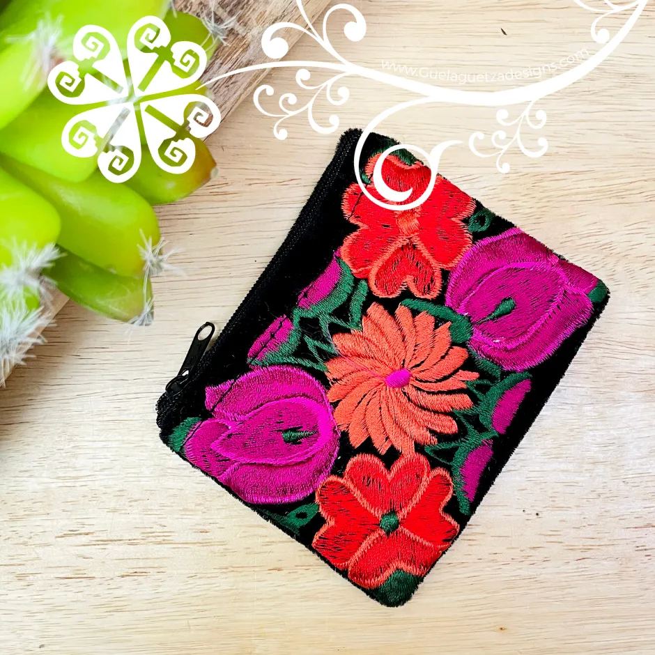 Embroidery Velvet Coin Purse - Monedero